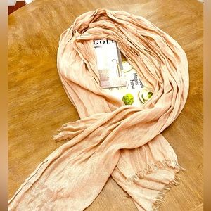 Rose gold colored long scarf